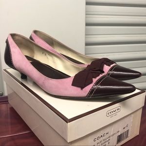 Coach Purple Kitten Heel Pointy Toe Pump Sz 8, Box